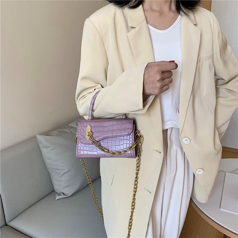 MINI Stone Pattern PU Leather Crossbody Bags For Women 2020 Luxury Shoulder Handbags Female Travel Chain Cross Body Bag