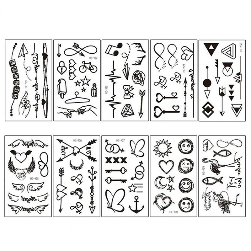 Adesivi per tatuaggi temporanei adesivi per tatuaggi carini impermeabili a lunga durata con braccio in carta rinfrescante per esterno