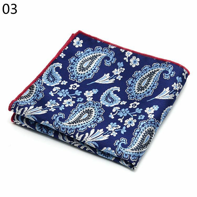 Luxury 25*25CM Men's Vintage Floral Paisley Silk Handkerchief Pocket Square Fashion Men Hanky For Wedding Party Chest Towel