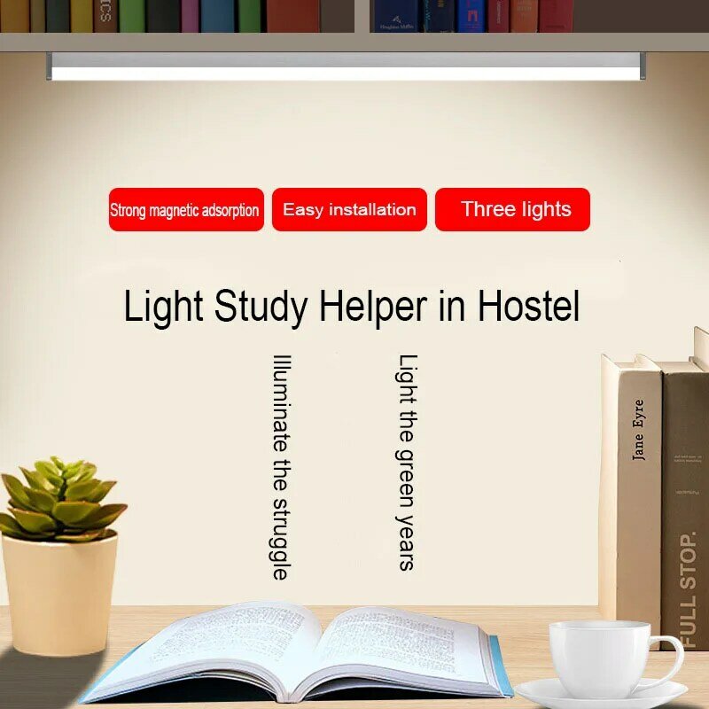 40cm long 14leds Night Light For Learning Dormitory Desk lighting Outdoor Wardrobe Lamp Lighting USB Charging Magnetic Suction