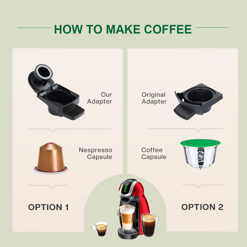 ICafilas-돌체 구스토 커피 캡슐 실리콘 커버, 스테인레스 스틸 리필 가능, 돌체 커피 머신 커피 스푼