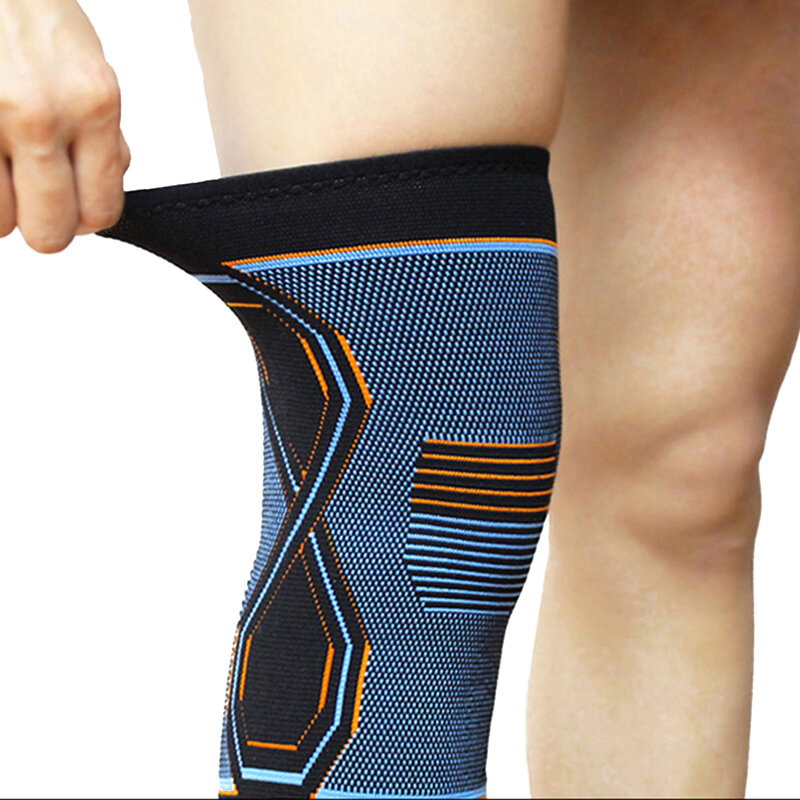 Pelindung Lutut Kompresi Penyangga Lutut untuk Nyeri Sendi Lari Bersepeda Basket Rajut Lengan Lutut untuk Dewasa