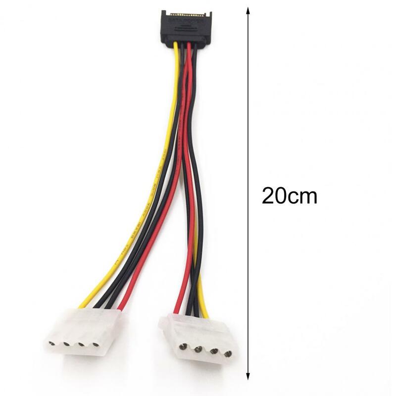 20cm rozszerzenie mocy kabel SATA 4pin męski na Molex IDE podwójny duży 4pin żeński Adapter kablowy do dysku twardego HDD