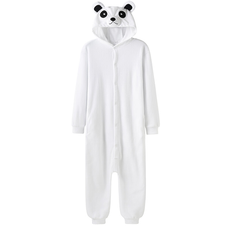 Onesie ours blanc pour femmes et hommes, pyjama animal, festival, fête d'Halloween, tenue mignonne trempée, combinaison