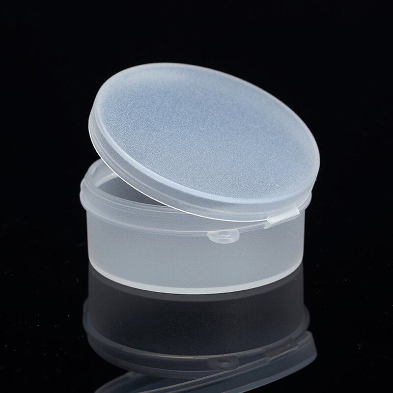 Caja redonda de plástico, contenedores de almacenamiento transparentes de tamaño pequeño con tapa para organizar cuentas y piezas pequeñas, 5,2x2,3 cm
