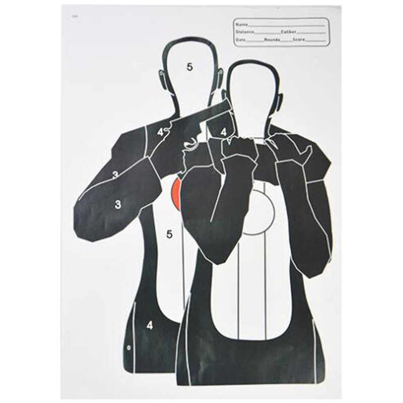 Blancos de papel para tiro, armas de fuego, pistolas, Airsoft, cuchillos para lanzar, Paintball, tiro con arco, antiadherente, 5 piezas