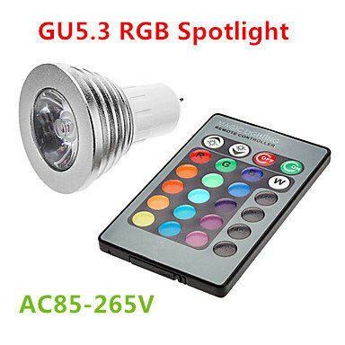 1PCS ประหยัดพลังงาน Lamp16เปลี่ยนสี MR16/GU5.3 5W RGBW หลอดไฟ LED สีอินฟราเรดระยะไกลควบคุม DC12V/AC85-265V