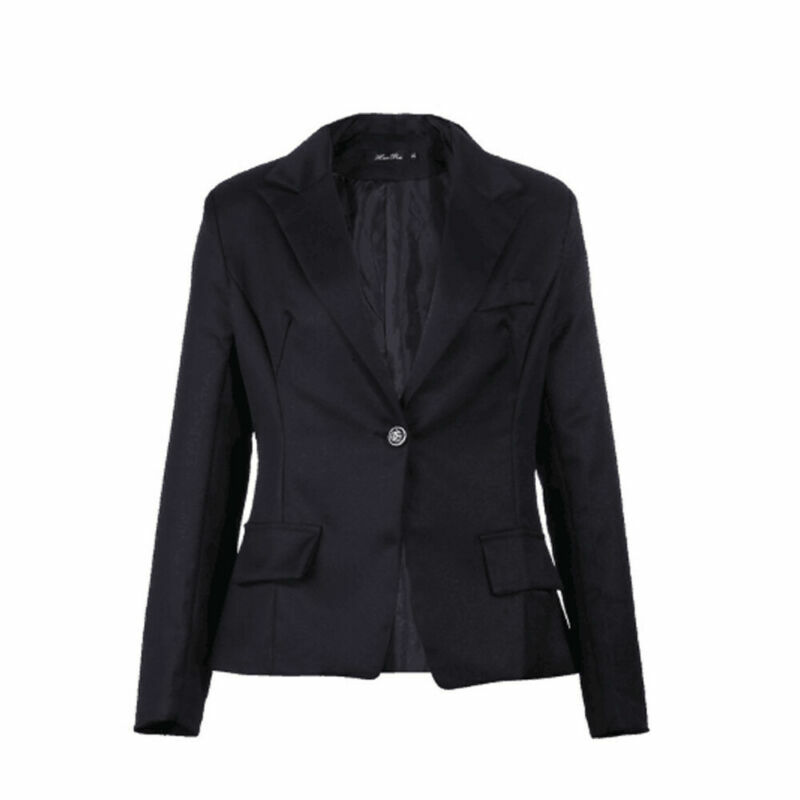 2019 ファッション女性のブレザー黒長袖ブレザー 1 ボタンコートスリムオフィスレディジャケット女性トップススーツブレザー女性ジャケット