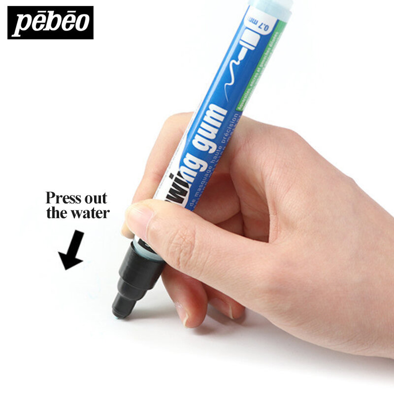 Pebeo akwarela płyn pokrywający pusty Marker 0.7/4mm pozostawiając biały długopis rysunek guma suplement płyn 45ml blokowanie płynnej gumy