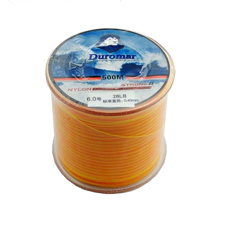 500m colored nylon fishing line double color yellow red circle fish line No.1/2/2.5/3/3.5/4/5/6/7/8 rock fishing line sea water