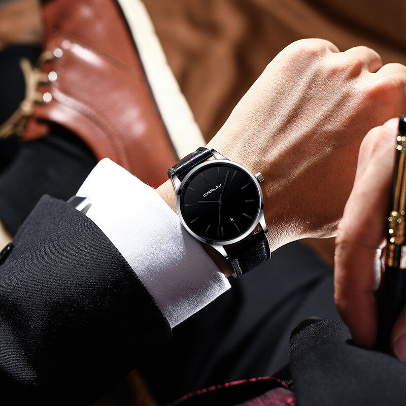 2020 NEUE CRRJU Top Luxus Marke Männer Sport Uhren herren Quarz Uhr Mann Armee Military Leder Armbanduhr Relogio masculino