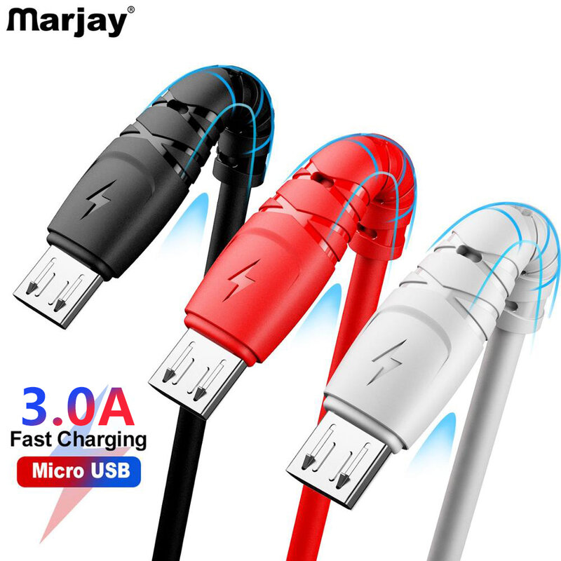 Marjay Micro USB Cable 1m 2m 3m Fast Charging Microusb Cable For Samsung S7 Xiaomi Redmi Note 5 Pro Huawei Android Mobile Phone