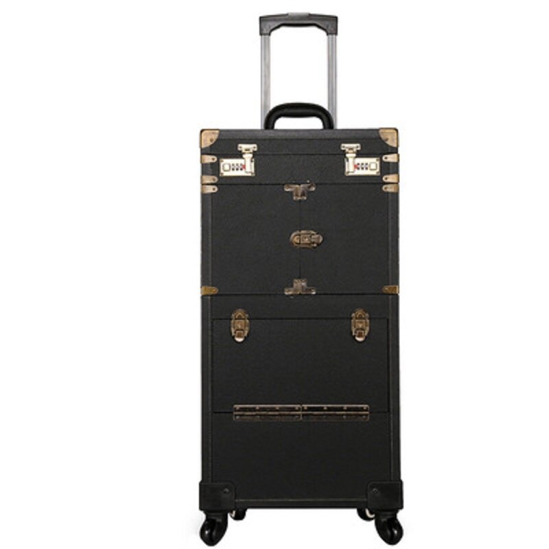 Borsa per il trucco cosmetico professionale con valigia personalizzata retrò privata di alta qualità per bagagli da viaggio multifunzione di marca femminile