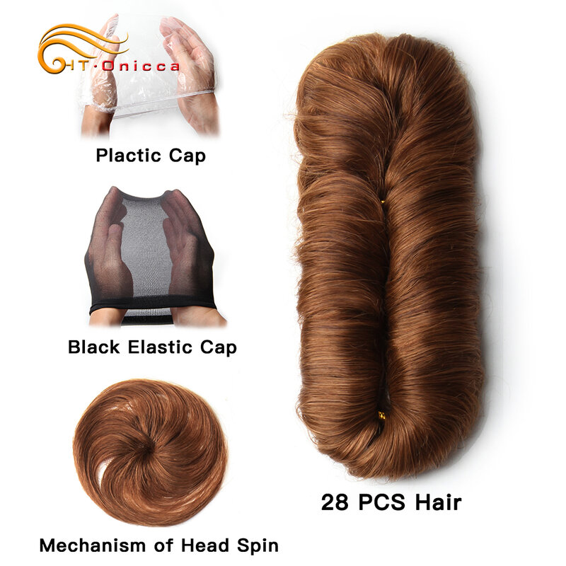 Htonicca-Ombre Brazilian Curly Hair Bundles, Extensões de Cabelo Remy, 3 4 e 5 Polegadas, 1B, 99J, 30 e 4 Cores, 28 PCs/Pack