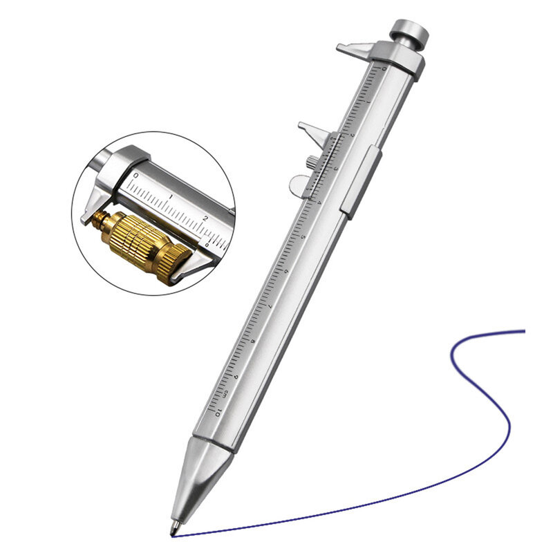 Vernier Caliper Pen Multifunction Gel Ink Pen Roller Ball Pen Stationery Ball-Point 0.5mm Caliper Pen Plastic Stationery Gift