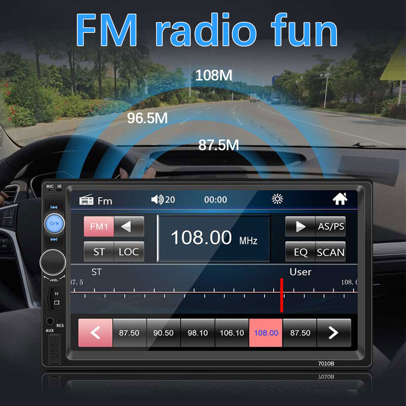 7010Bวิทยุรถยนต์Autoradio 2 Dinรถวิทยุ7 "Hd Touch Screenสเตอริโอ12VรถสเตอริโอMP5 FM Bluetooth Mirror Link