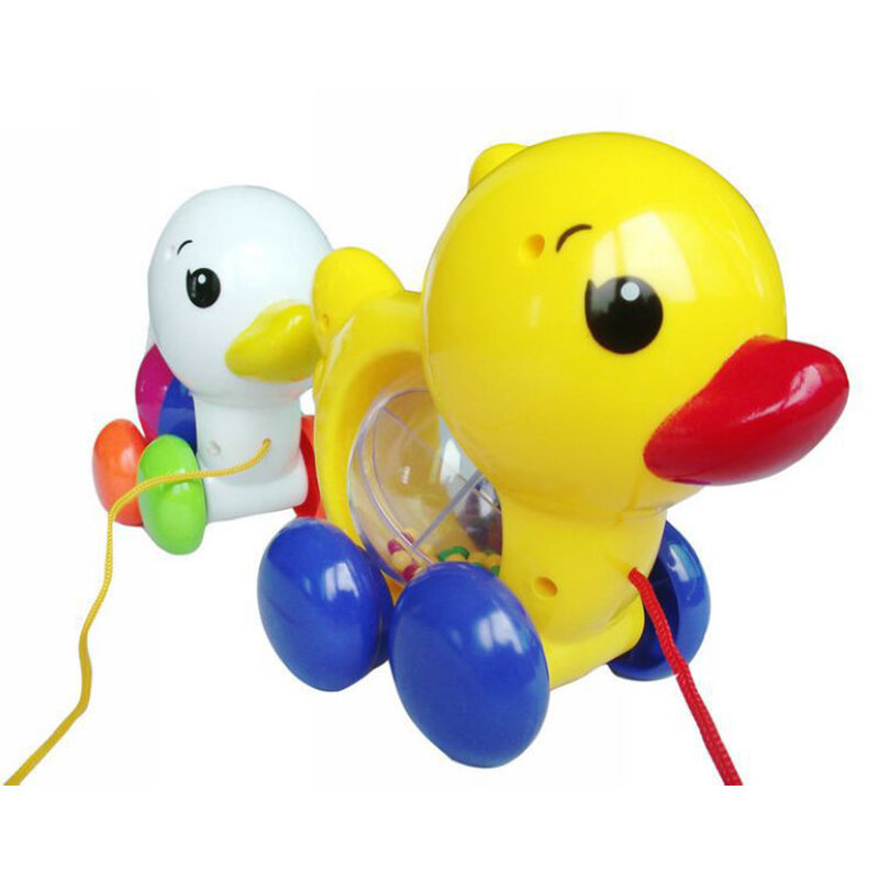 Jouet de corde de voiture en forme de canard pour enfants, cordon de serrage classique, modèle en plastique amusant, jouets durables et lisses, cadeau d'anniversaire pour bébés et tout-petits