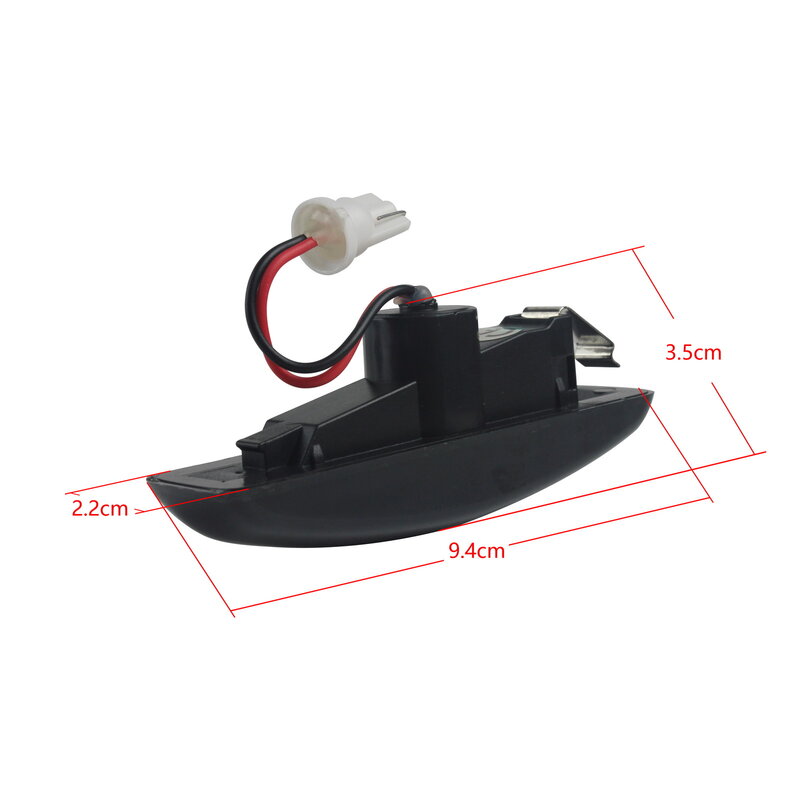 ANGRONG 2X indicatore laterale dinamico ambra ripetitore LED lente nera per Land Rover Discovery 3 4 Freelander 2
