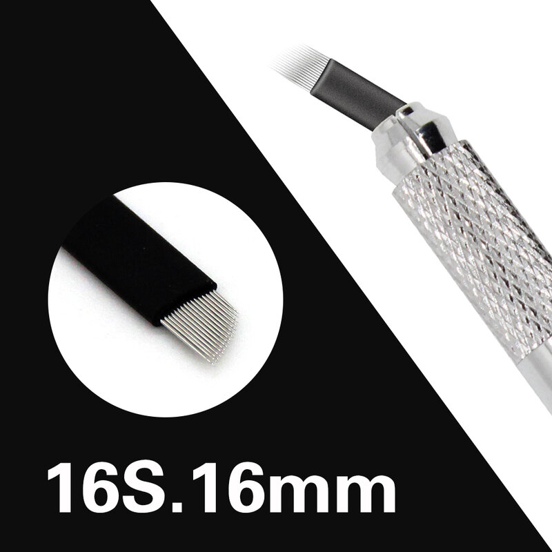 KZBOY 매우 얇은 0.16mm 마이크로블레이딩 바늘 16S 일회용 마이크로블레이드 개별 패키지 영구 메이크업