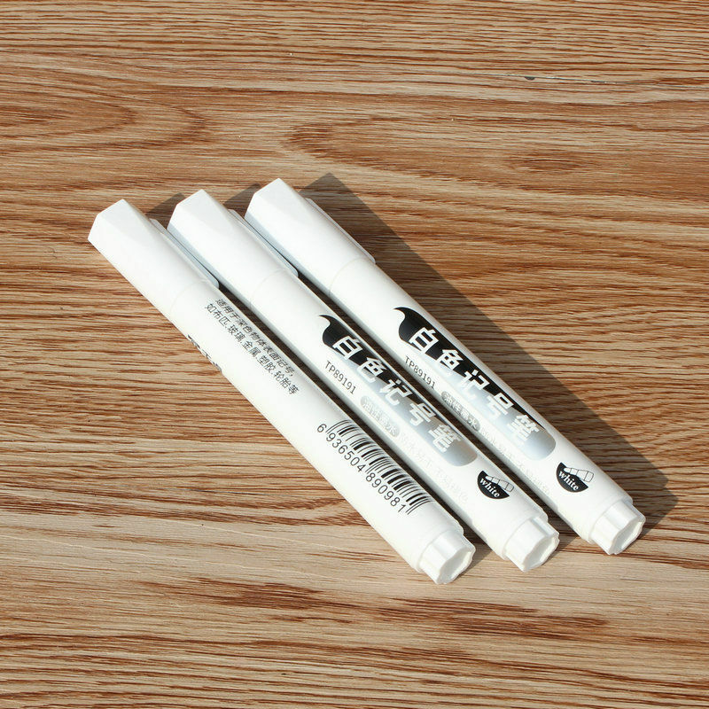 3 stücke 89191 Fettige Weiß Mark Stift Nicht Löschbaren Schnell Trocknend Wasserdichte 2,0 Draht Breite Einfache und Dauerhafte Kennzeichnung Stift