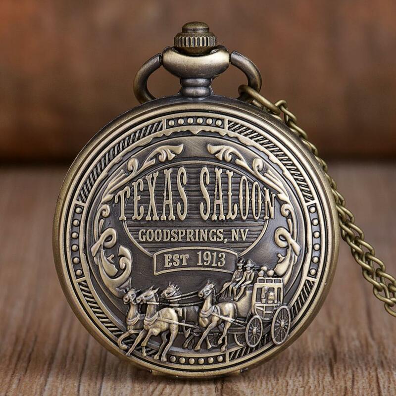 2019 Retro Pocket Watches Stainless Steel Vintage Fashion Quartz Pocket Watches With Necklace Chain For Men Women Best Gifts