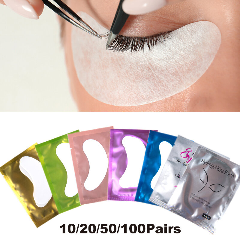 NATUHANA 50pairs/pack Lashes Paper Patches Eyelash Under Eye Pads Lash Eyelash Extension Eye Tips Sticker Wraps Makeup Tools