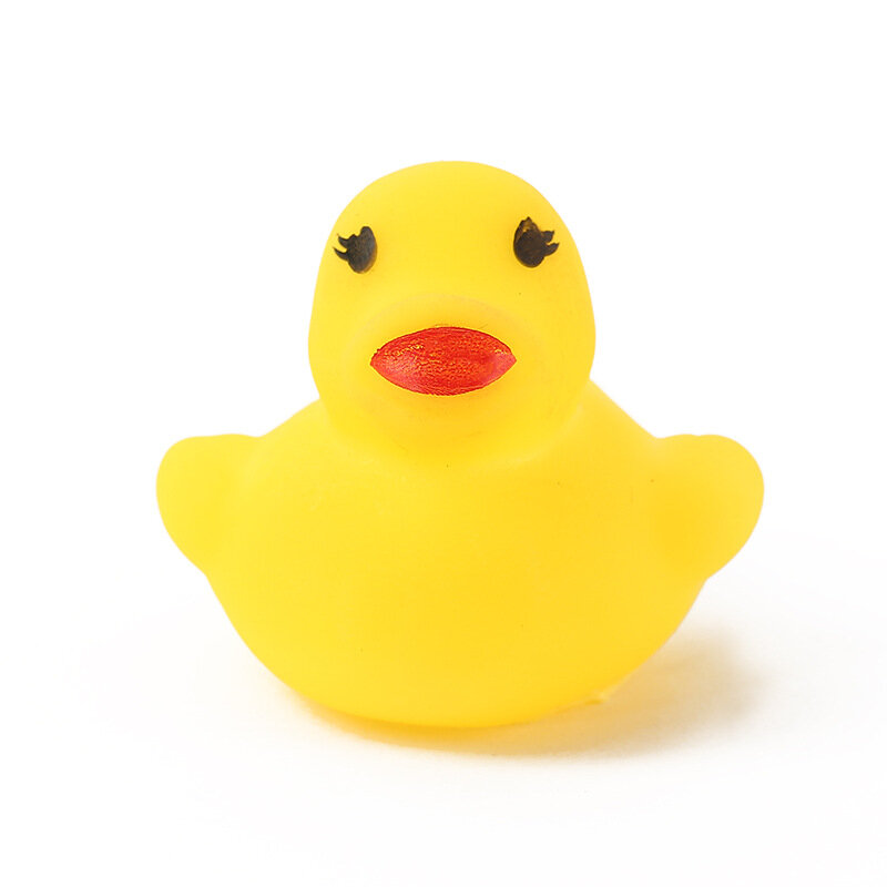 100 Stks/partij Piepende Rubber Duck Duckie Bad Speelgoed Baby Douche Water Speelgoed Voor Baby Kinderen Verjaardag Gunsten Geschenk Gratis Verzending