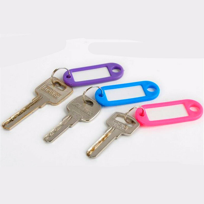 10 Stks/partij Kleurrijke Key Id Etiketten Naam Tags Split Ring Auto Deur Sleutelhanger Sleutelhanger Draagbare Reizen Accessoires