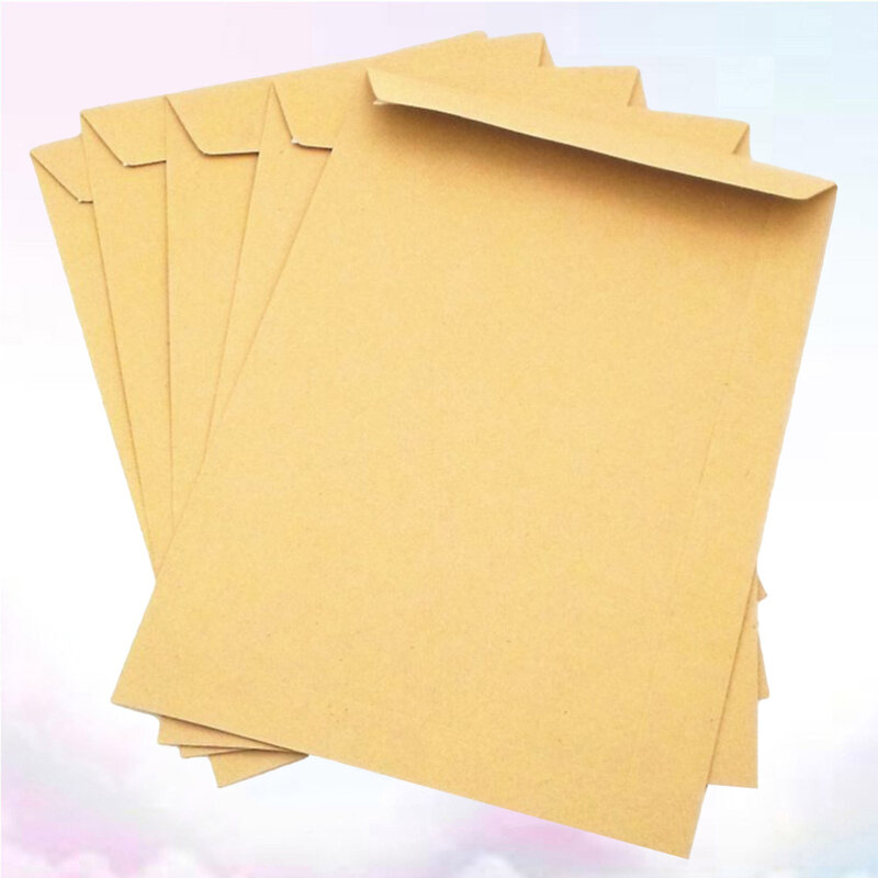 50個のクラフト紙封筒オフィススクールビジネスレターストレージ封筒用の空白のクラシックな無地の封筒 (229x162mm)