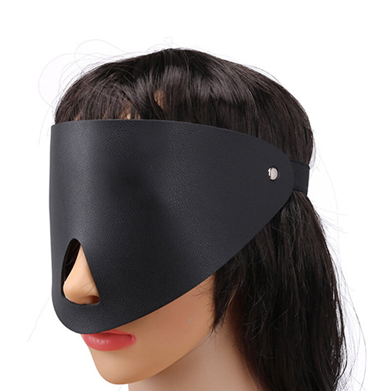 Máscara sensual feminina, para carnaval, dia das bruxas, cosplay, máscara de couro com proteção para os olhos