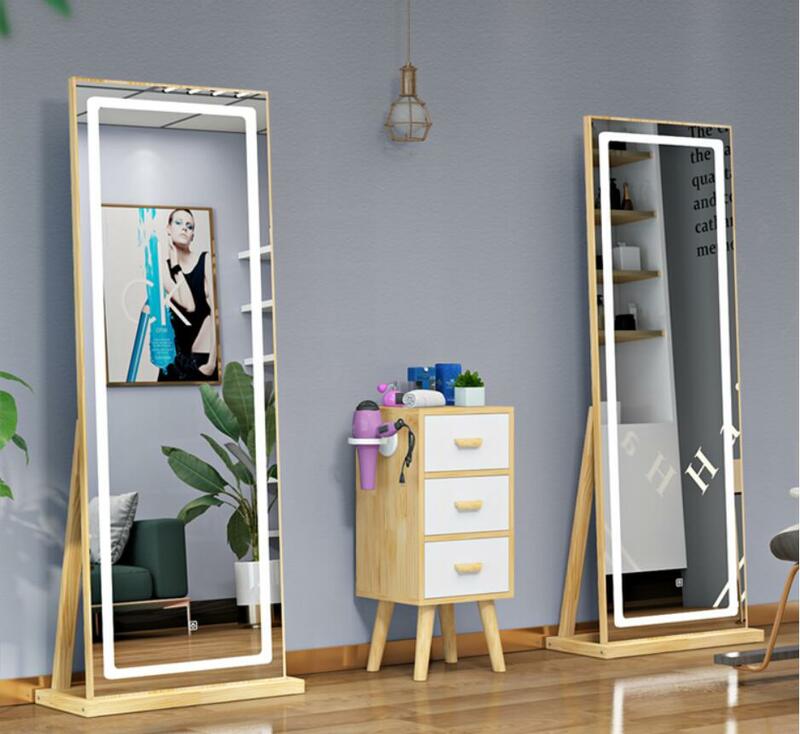 Simple and fresh modern style Nordic mirror single side floor mirror barber shop mirror
