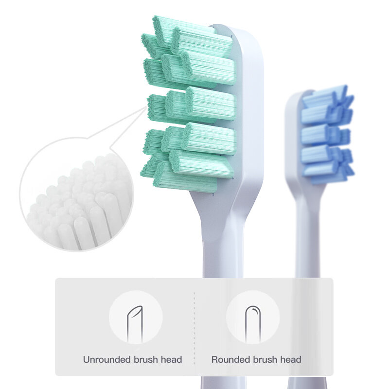 Testine di ricambio per spazzolino da denti Xiaomi T300 T500 Sonic spazzolino elettrico ugelli Mijia T300 con coperchio antipolvere confezione sottovuoto