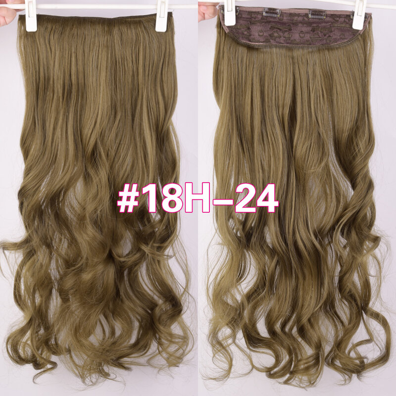 DinDong-Extensions de Cheveux Synthétiques Ondulés à Clips, 32 Pouces, 210G, Premium, Degré de Chaleur, 613 #, Blond, Marron, 19 Couleurs Disponibles