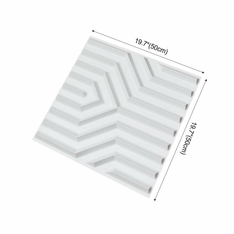 Art3d 50x50cm 3D Plastic Wall Panels Geometric Mate Pattern Pack of 12 Tiles for Bedroom  Living room Wall Decoration