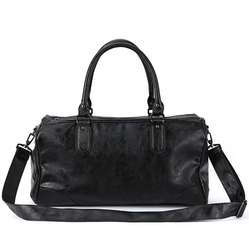 Black Men Travel Duffle Bags Waterproof PU Leather Handbags Shoulder Bag For Man Totes Large Capacity Hand Weekend Bag XA620ZC