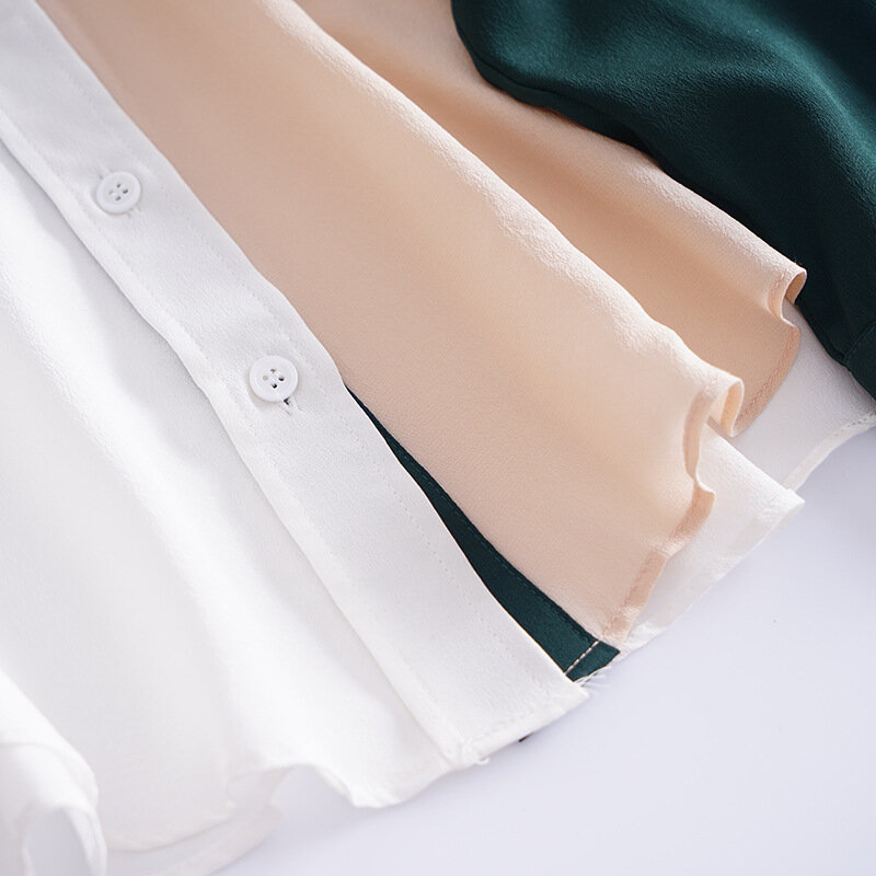 Boollili-camisas De seda auténtica para Mujer, Tops y Blusas De manga larga, Blusas Vintage para primavera y otoño, 2020