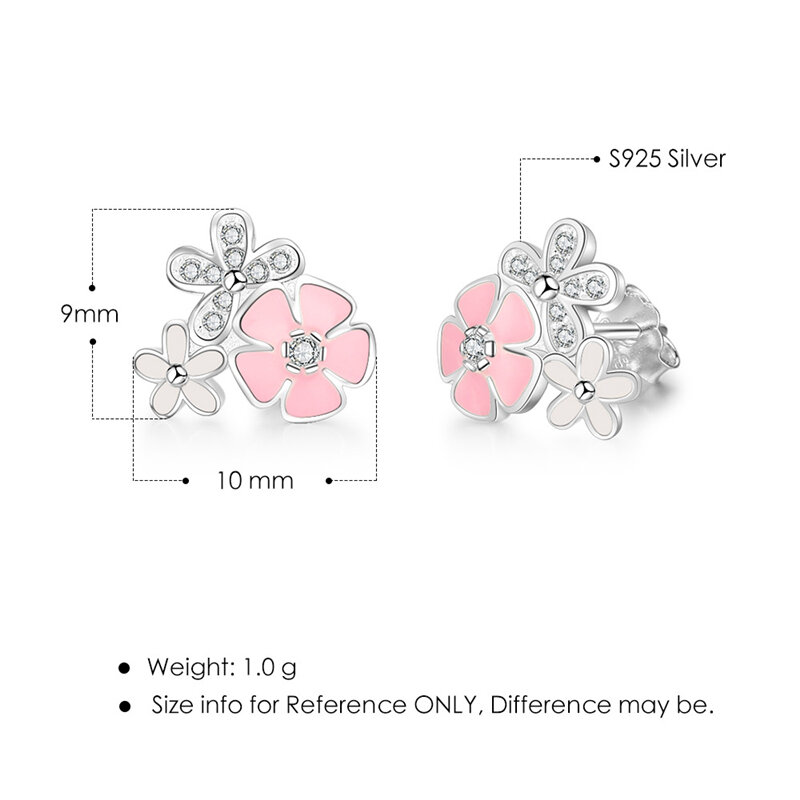 XINSOM Korean Cute Flowers Genuine 925 Sterling Silver Earrings For Women 2020 Romantic Engagement Wedding Stud Earrings 20MARE8