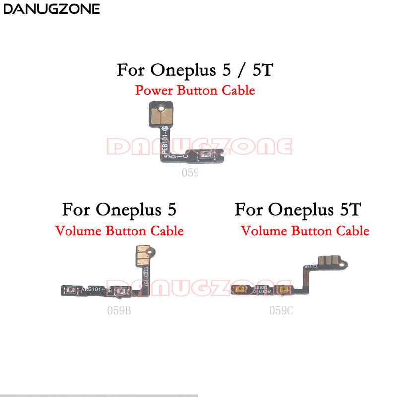 Bouton d'alimentation bouton de Volume muet On/Off, câble flexible pour OnePlus 5 5T 1 + 5 A5000 A5010