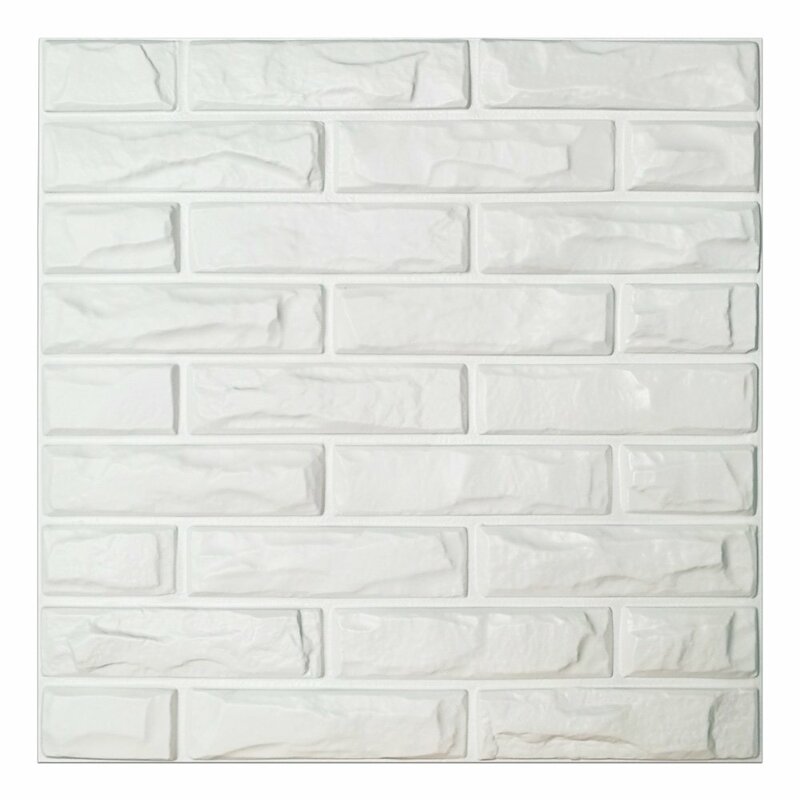 50x50cm pannelli di parete 3D in mattoni bianchi decorativi in plastica per soggiorno camera da letto TV sfondo confezione da 12 piastrelle