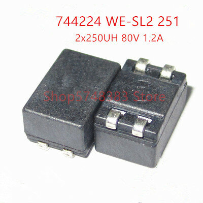 Индуктор общего режима, 10 шт./лот 744224 WE251 251 WE-SL2 9x6x5 мм, 2x250UH, 80V 1.2A