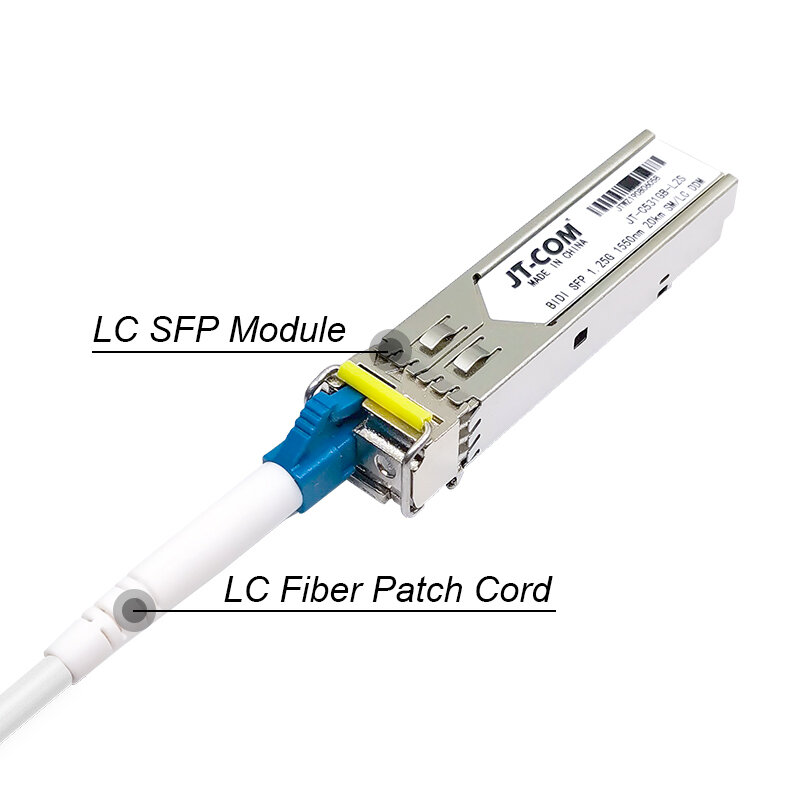 Único transceptor ótico da fibra, 1Gb, LC, SFP, gigabit, interruptor do sfp, 3-80km, compatível com interruptor Mikrotik/Cisco