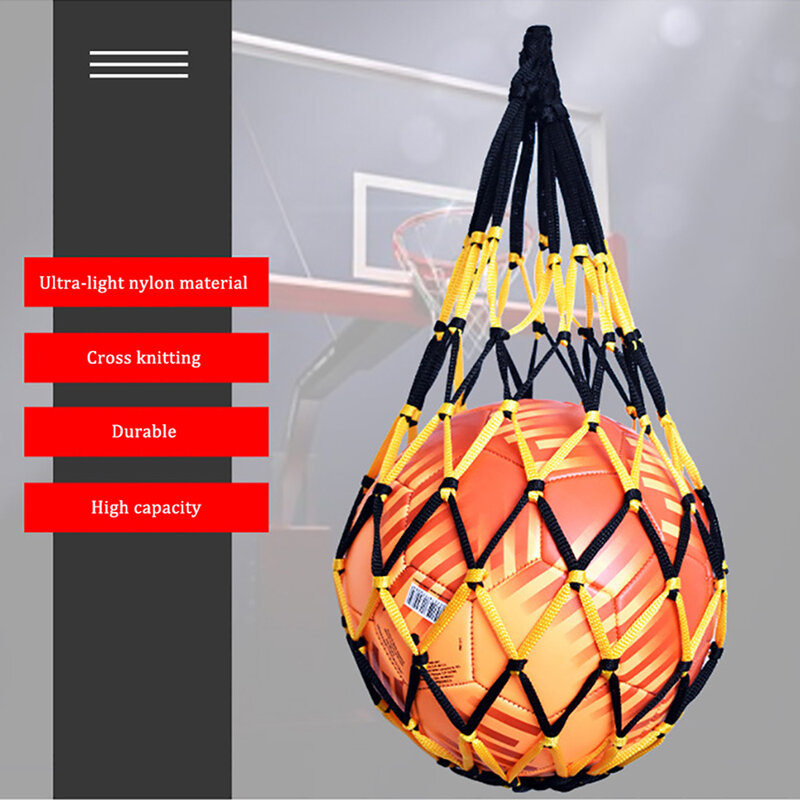 Filet de basket-ball en nylon, sac de rangement audacieux, transport de balles simples, équipement portable, sports de plein air, football, volley-ball, 1PC