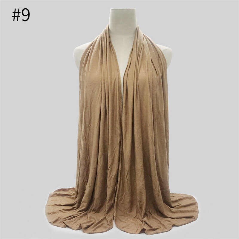 女性用ヒジャーブスカーフ,無地シャツ,伸縮性のあるメッシュ,柔らかくて丈夫なターバン,170x55cm