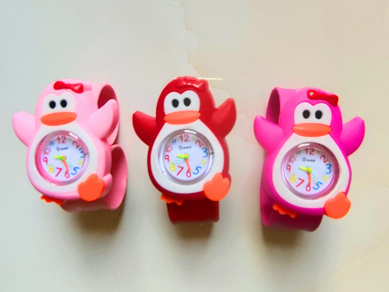 Reloj deportivo de cuarzo para niños y niñas, cronógrafo de dibujos animados con forma de pingüino, regalo de cumpleaños