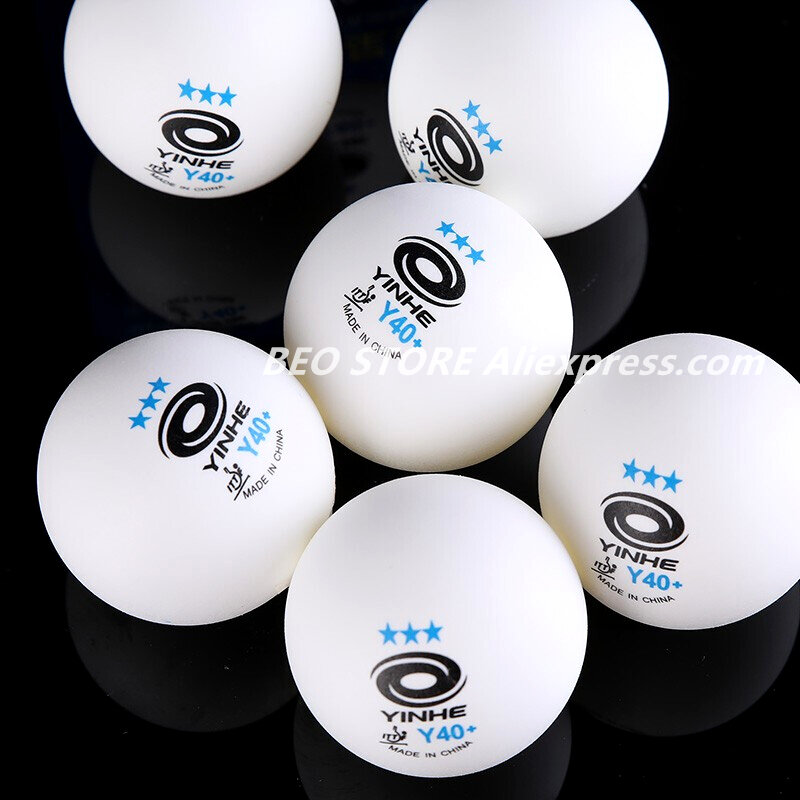 YINHE-pelotas de tenis de mesa Y40 +, Material nuevo, 3 estrellas, ABS cosido, bolas de plástico de polietileno