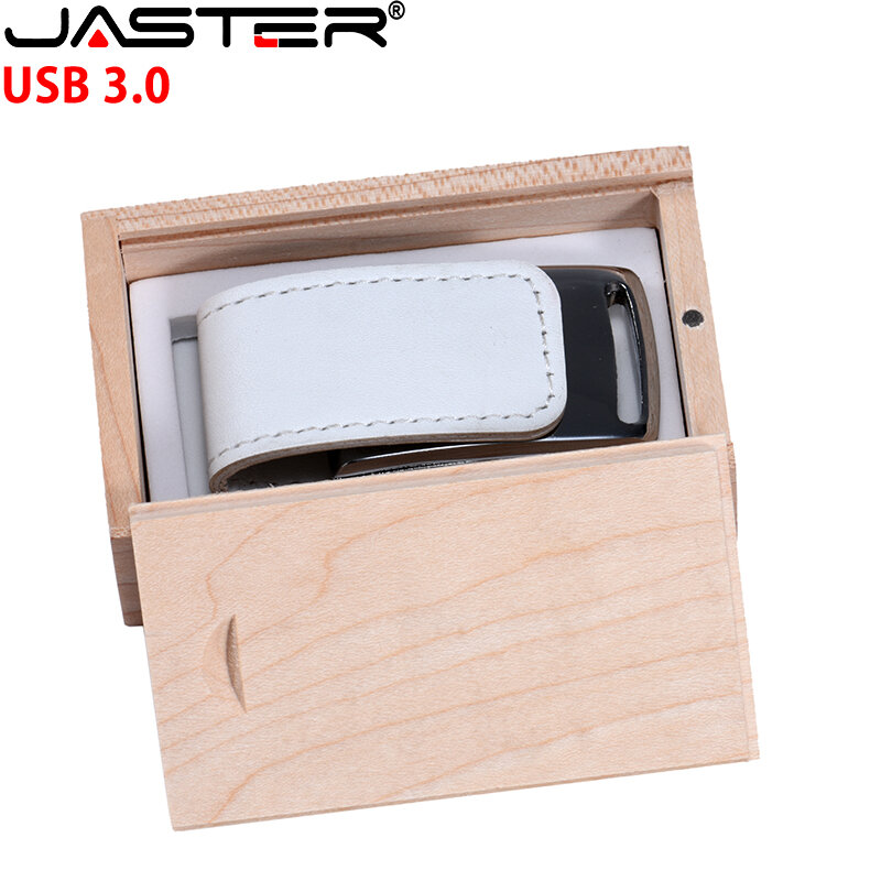 New JASTER Leather Wooden USB 3.0 Flash Drives Cute Gifts Wholesale Wedding Photography Custom Over 1 PCS Free LOGO