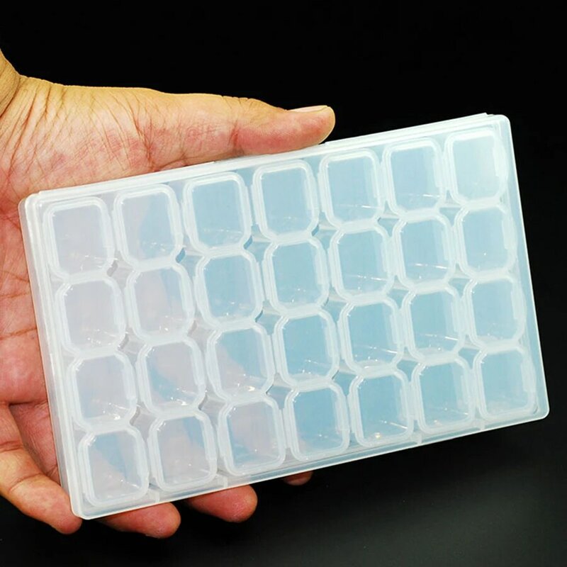 Прозрачный пластиковый контейнер для хранения для терминала, маленький компонент, органайзер для бусин и таблеток, чехол для ногтевого дизайна