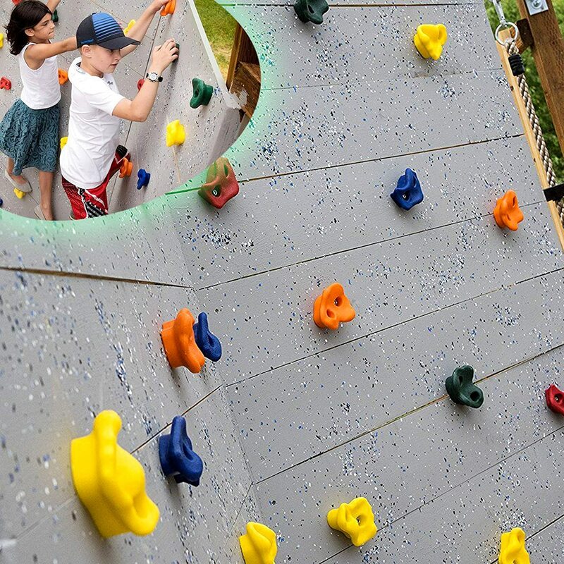 Prises d'escalade multicolores pour enfants, pour l'extérieur et l'intérieur, terrain de jeu, Kits de poignées murales