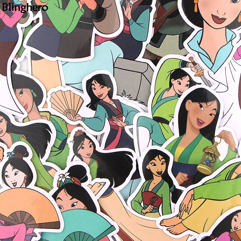 Blinghero Mulan Cartoon Stickers 20Pcs/set Heroine Stickers Cool Laptop Luggage Stickers Stationery Stickers Photo Decals BH0456
