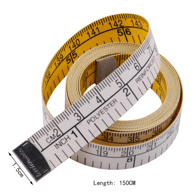 1pc 60in 150cmボディ測定定規縫製テーラーテープメジャーミニソフトフラットルーラーセンチメートルメーター縫製測定テープ
